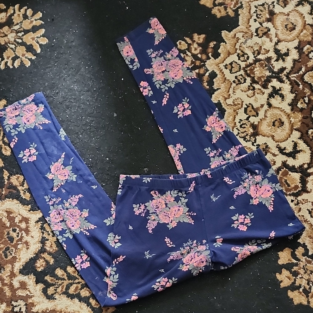 Arizona Floral Print Leggings; Navy, XL 18.5 Plus